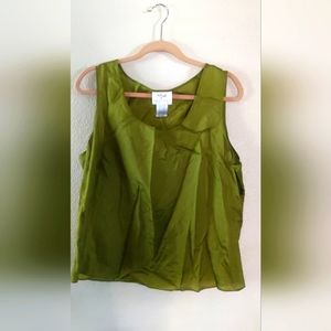 Silk green top